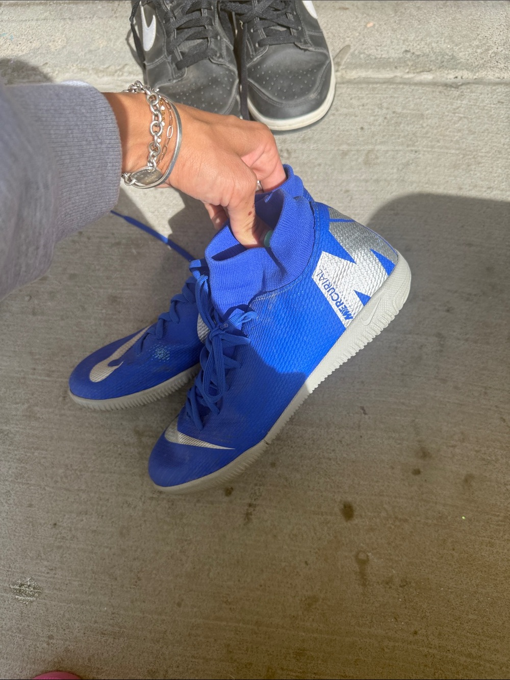 Nike Blue & Silver Indoor Soccer Sneakers
